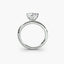 Side view of The Kaelis showing heart cut diamond in three-prong solitaire setting