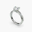 Diamond ring with a clear gemstone on a white background