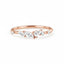 Marquise pear and round diamond stacking ring in rose gold