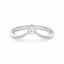 Curved white gold stacking ring with pear shaped fancy-cut lab diamond