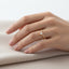 Modern curved pear diamond bridal band in yellow gold