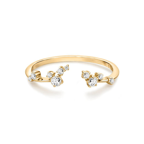 Diamond Cluster Open Ring | The Stellique