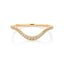 Curved lab grown diamond wedding band in yellow gold