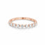 Shared prong diamond rose gold band for stacking