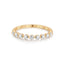 Round diamond stacking yellow gold band with prong setting