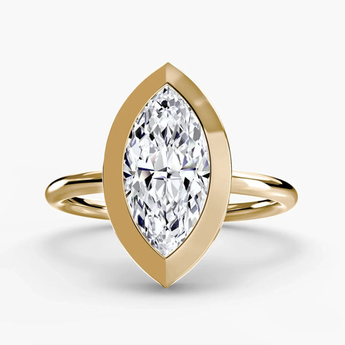 The Novara - Marquise Cut Diamond Bezel Setting Solitaire Ring