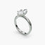 Side view of The Caelora showing marquise diamond with protected pointed ends in double prong platinum setting