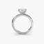 Side view of The Caelora showing marquise diamond with protected pointed ends in double prong platinum setting