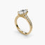 Gold ring with a diamond on a white background