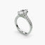 Diamond ring with a clear gemstone on a white background