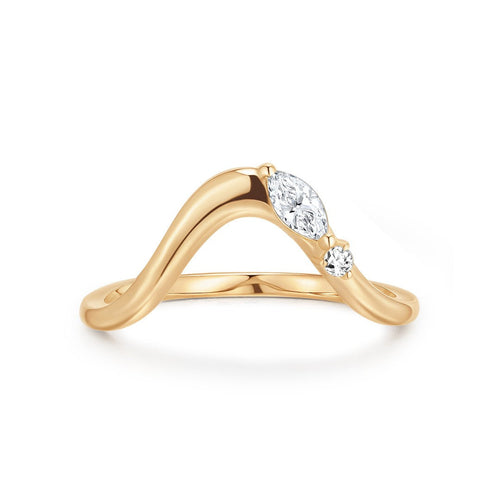 Marquise Diamond Curve Ring | The Serenya