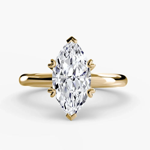 The Caelora - Marquise Cut Diamond Double Prong Solitaire Engagement Ring