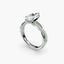 Diamond ring with a clear gemstone on a white background