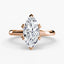 The Caelora marquise cut diamond double prong solitaire engagement ring in rose gold