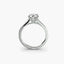 Silver ring with a diamond on a white background