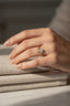 Marquise lab diamond engagement ring in yellow gold 