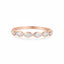Stackable marquise diamond rose gold band with lab-grown diamonds