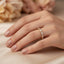 Marquise lab-grown diamond wedding band in 14K yellow gold