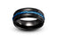 Black Tungsten Ring with Blue Rope Inlay, 8mm - Ivanov Jewelry