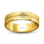 Aquatic Allure - 14k Gold Men's Wedding Band Diamond-Cut Faceted Edge