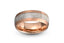 Spyros Meteorite Tungsten Ring with Rose Gold Edges