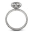 Round diamond engagement ring 6 prongs hidden halo micro pave setting 3d pave shank 18k white gold 