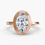 Oval bezel diamond ring solitaire rose gold setting