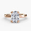 The Alaria oval cut diamond double prong solitaire engagement ring in rose gold
