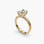 Side view of The Alaria showing oval diamond secured with double prong setting yellow gold