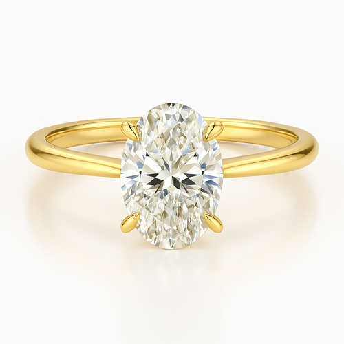 Oval Lab Diamond Solitaire Engagement Ring