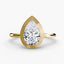 Pear-shaped bezel diamond ring solitaire gold setting