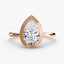Pear bezel diamond ring solitaire rose gold setting