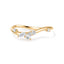 Curved diamond wedding band with round pear and marquise diamonds