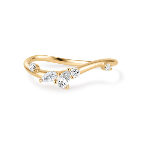 The Elowara Curved Diamond Wedding Band