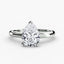 The Zevara pear shaped diamond double prong solitaire engagement ring in white gold