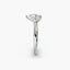 Profile view of The Zevara showing pear cut diamond with protected point in double prong setting