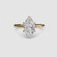 Solitaire gold ring with a marquise-shaped diamond 