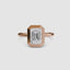 Emerald bezel diamond ring rose gold solitaire setting