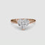Rose gold solitaire ring with a heart-shaped diamond