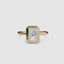 The Vanta radiant cut diamond bezel setting solitaire engagement ring in yellow gold