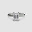 360-degree rotation view the Sylvene emerald cut diamond double prong solitaire engagement ring in white gold