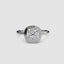 Cushion cur bezel set ring in white gold solitaire setting