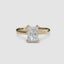 360-degree rotation the Aurien radiant cut diamond double prong solitaire engagement ring in yellow gold