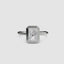 Radiant cut diamond bezel setting solitaire engagement ring in white gold
