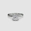 360 video view of the Solaris cushion-cut diamond solitaire engagement ring in 14k white gold, featuring a large cushion-cut diamond secured by eight ball-tipped prongs in a floral basket setting with a plain polished tapered band.