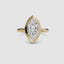 360-degree rotation view of The Novara marquise cut diamond bezel engagement ring in yellow gold showing all angles