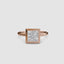 Bezel princess cut diamond ring solitaire rose gold setting