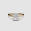 Solitaire gold ring with a radiant cut diamond