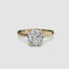 360-degree rotation view the Caelis round brilliant cut diamond solitaire engagement ring with double prong setting in yellow gold