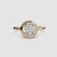 Round bezel diamond ring in solitaire yellow gold setting